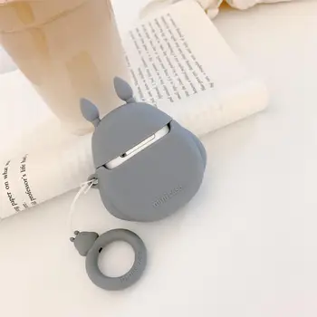 Karikatūra 3D Totoro Modelis Pirksta Gredzenu Bezvadu Bluetooth Austiņas Gadījumā Par Apple AirPods Silikona Uzlādes Triecienizturīgs Buferi
