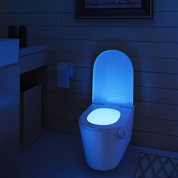 LED Tualetes Sēdeklis Nakts Gaisma Viedās Kustības Sensors Tualetes 8 Gaismas Krāsas Ūdensizturīgs Tualetes, Vannas istaba ar Aizmugurgaismojumu Tualetes
