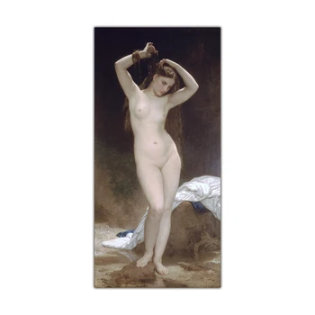 Citon Audekls, Eļļas glezna William Ādolfa Bouguereau《Bather》Mākslas Plakāta Attēlu Mūsdienu Sienas Dekori Mājas Apdare
