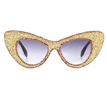 Lielgabarīta Cat Eye Saulesbrilles Sieviešu Dimanta Saulesbrilles Rhinestone Spīdums, Saulesbrilles Vīriešiem 2020. Gadam Luksusa Zīmolu Brilles UV400