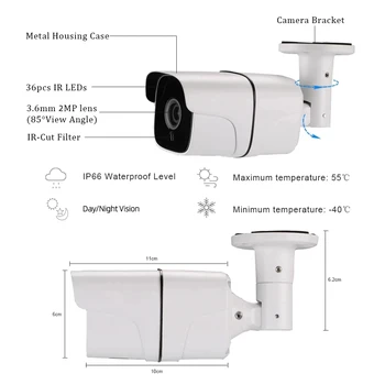 Doornanny IP Kameru Video Intercom Sistēma HD 2.0 MP RJ45 PoE Ports Darbojas Ar SIP Protokolu, 1080P