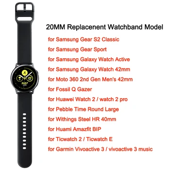Laforuta Sporta Silikona Skatīties Joslas Samsung Galaxy Skatīties Active Siksna 20mm Ātri Atbrīvot Watchband Galaxy 42mm/S2 2019 Jaunas