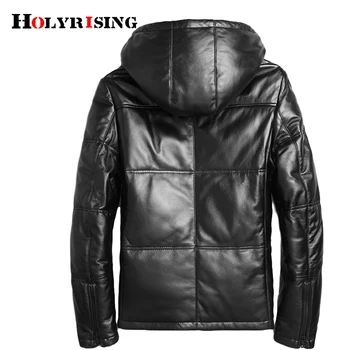 Holyrising īsta Aitādas ādas jaka, vīriešu mētelis, jaka kapuci ādas jaka silta vīriešu jaka 19402