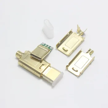 Sākotnējā 10Set USB 3.1 Tips-C / C Tipa Plug Double-sided spraudnis OTG datu pārraides Uzlādes Savienotājs OD 3.0mm2 Kabelis