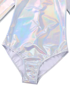 Sieviešu Pieaugušo Bodystocking Hologrāfiskā Drēbes Spīdīga Metāla Vingrošanas Deju Leotard Bodysuit Vakara Kokteilis Pusēm Clubwear