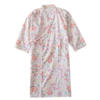 Kokvilnas Peldmēteļi Vasaras Kokvilnas Halāti Sieviešu Kokvilnas Kimono, Halāti, Ziedu Spa Drēbes Sieviešu Pidžamas Japāņu Kimono Yukata