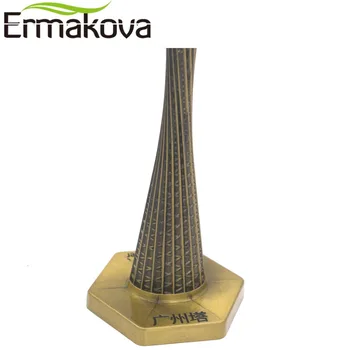 ERMAKOVA Guandžou Canton Tower Modeli, Metāla Statuetes Ķīnas Slaveno Arhitektūras Piemineklis Mājas Birojam Dekors