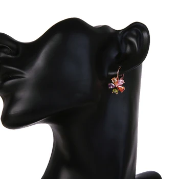 Bettyue Zīmolu Modes Šarmu Vairumtirdzniecības AAA Multicolor Zircon Ziedu Formas Rotaslietas Klipu Auskari Sievieti Kāzu Dāvanas