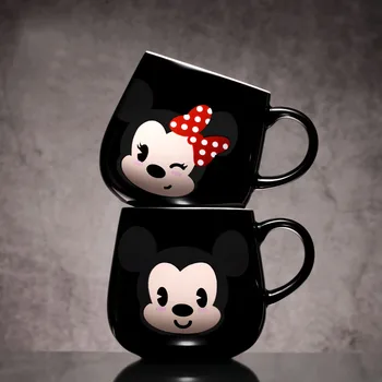 Disney 380ML Q Versija Mickey Mouse Krūze Karikatūra Minnie Piena Kafijas Tases, Draugi Dāvanas Studentu Brokastis Keramikas Krūzes