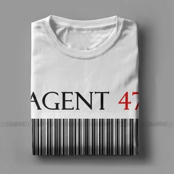 Aģents 47 T Krekls Vīriešiem Vintage Kokvilnas T-Krekli Crewneck Hitman Video Spēli Tee Krekls ar Īsām Piedurknēm Topi Dāvanu Idejas
