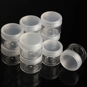 10Pcs/iepak Tukšas Plastmasas Skaidrs Kosmētikas Jar Pot Eyeshadow Grims Sejas Krēms Konteineru Mini Box izlase Podi Želeja Box 10/20g