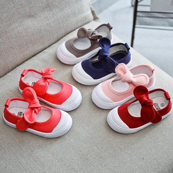 Korejas modes bērnu kurpes bērnu audekla kurpes bowknot bērnu vienotā kurpes princese kurpes meitenēm ikdienas apavi ir 2021.