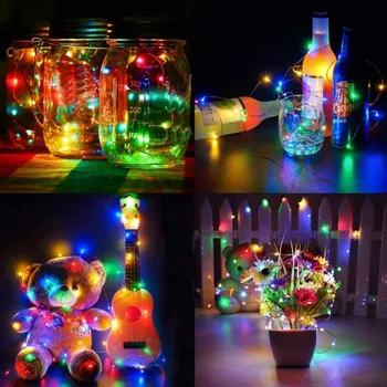 Daudzkrāsains LED String Lights Gaismas ar Tālvadības Mūziku, Ziemassvētku Rotājumi, Koka Ziedu Vainags Dekors Istabā, Pasaku Gaismas 2020. Gadam Karstā