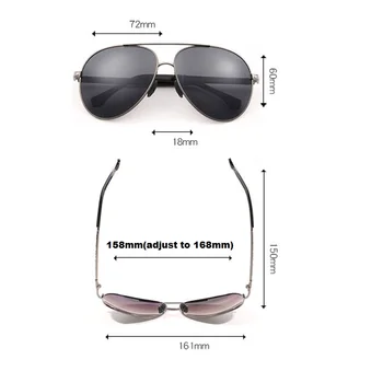 Vazrobe vīriešu saulesbrilles sieviešu lielgabarīta saules brilles 2018 polarizētās 160mm lielu unisex aviācijas spogulis toņos lielas, platas