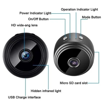 Mini IP Kameru Magnetofoni Bezvadu WiFi 1080P HD Monitora Tīkla Drošības Mājās Camer mikro Video A9 Mini Kameras