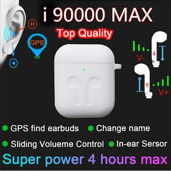 Sākotnējā i90000 MAX TWS bezvadu Bluetooth 5.0 Austiņas bezvadu austiņas 8D Pabīdiet skaļuma kontrole PK i5000 i90000 Pro TWS 1:1