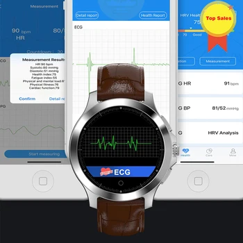 Jaunu EKG PPG smart skatīties ar electrocardiograph ekg displejs nekustamā ekg medicīnas teoriju, sirds ritma monitors, asinsspiediena smartwatch
