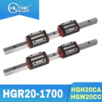 20mm lineārie guideways HGH20 1700mm 2 pc + lineārās sliedes bloķēt HGH20CA /HGW20CC 4 pc CNC router