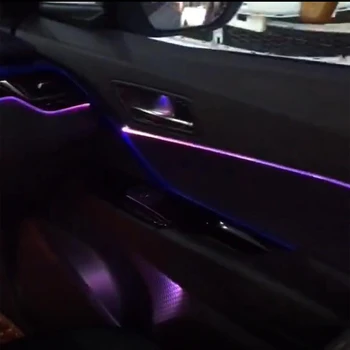 PMFC LED Durvju Gaismas, Apkārtējās Gaismas 4Door Interjera Atmosfēru Svītras Ledus Zila/64 Krāsu Dekoratīvās Lampas Toyota C-HR 2018-2020