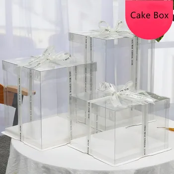 Radošā Pārredzamu Kūka Kastes iepakojuma Kaste Valentīna Roze Lācis Ziedu Kūka Dāvanu Kastē Augstas klases Flip Kūka tara Dec