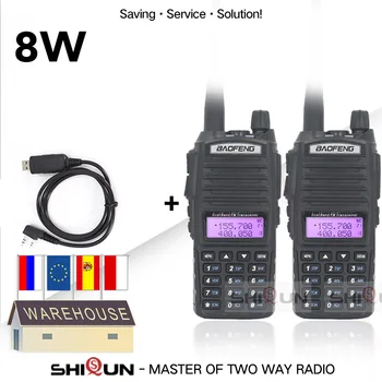 2gab UV-82 8W Walkie Talkie 10 KM Baofeng 8W radio Dual VHF UHF Portatīvo Ham Radio UV-82 Amador Walky Talky Baofeng UV 82 UV82