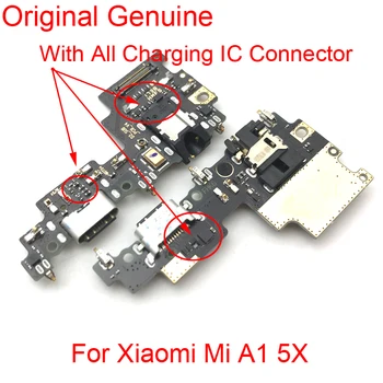 Oriģināls Par Xiaomi Mi A2 Uzlādes Port Savienotājs Valdes Daļas Flex Kabelis Ar Mikrofons Mic Par Xiaomi Mi A2 Lite A1 A3