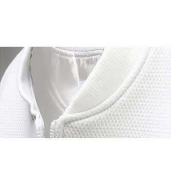 Jaunu Gadījuma Žaketes Vīriešiem Cietā Stāv Apkakle Slim Mētelis Svītru Raksts Modes Apģērbi Vīriešu Outwear ES Izmērs
