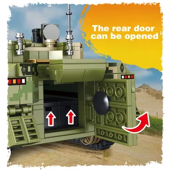 SEMBO 910Pcs Kājnieku Kaujas Transportlīdzekļu Celtniecības Bloki Militāro WW2 Armijas Kara Ierocis Tvertnes Modelis Izglītojošas Rotaļlietas Bērniem
