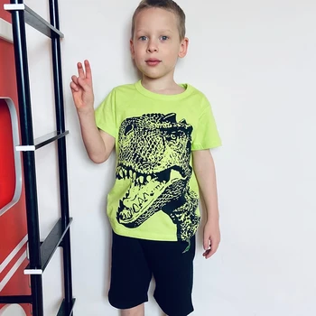 HH 2-8 Gadus Zēnu drēbes, sporta tērps Vasaras haizivs Dinozauru Maskēties T Krekls, bikses, bērnu apģērbs, Apģērbs tracksuit bērniem