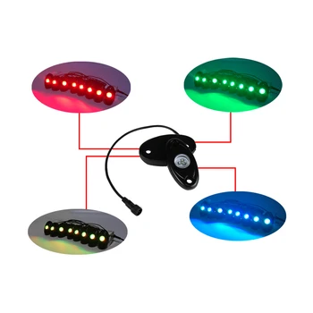 12v RGB LED Rock Gaismas Neona LED Light Komplekts ar 8 Pākstis Gaismas Kravas Auto ATV SUV Transportlīdzekli Laivu