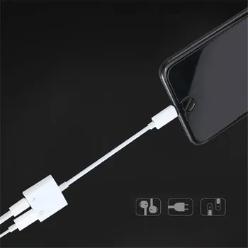 2 in 1 Dual Lightning Adapteri Uzlādes Audio Adapteri iPhone 8 7, Plus 10 X Lādētājs Sadalītāja Austiņu Adapteris Augstas Kvalitātes