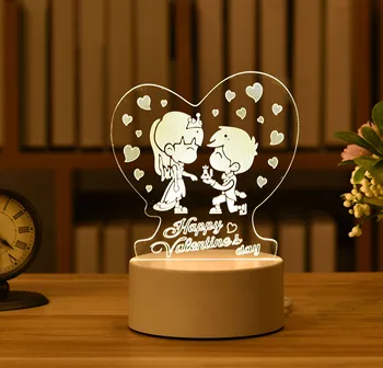 LED 3D Mīlestība Lampas Akrila Nakts Gaismas Valentīna Diena Dāvanu Bērniem Dzimšanas dienas ballīti Baby Dušas Diy Kāzu Dekorēšana San Valentin