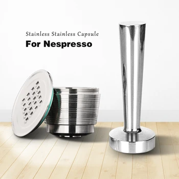 Nerūsējošā Metāla Atkārtoti, Par Nespresso Kapsula ar Preses Kafijas Grinds Nerūsējošā Aizskart Espresso Maker Grozu