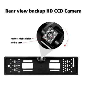 Eiropas numura zīme Rāmis CCD HD Automašīnu Atpakaļskata Kamera Rezerves Atpakaļgaitas Kamera numura zīme Rāmis 2019