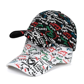 Jauno modes grafiti beisbola cepure augstas kvalitātes mīlestība drukāšanas tētis cepuri hiphop brīvdabas atpūtas klp regulēšana kokvilnas sporta cepure