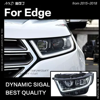 AKD Auto Stils Ford Edge Lukturi-2018 Jauno Edge LED priekšējo Lukturu dienas gaitas lukturi Hid Lukturi Angel Eye Bi Xenon Gaismu Aksesuāri