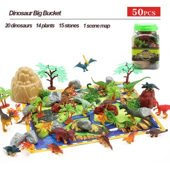 50GAB Jurassic Pasaules DIY Simulācijas Dinozauru Augu Paraugu, kas Ar Skatuves Kartes Dinozauru Darbības Rādītāji Rotaļlietas Bērniem Bērniem