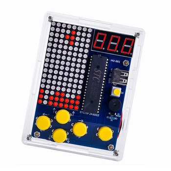 DIY Spēle Komplekts Classic Retro Elektronisko Lodēšanas Komplekts atbalstu Tetris/Čūska/Lidmašīnu/Sacīkšu ar Akrila Gadījumā