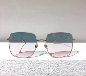 Modes sievietes Luksusa Zīmolu Polarizētas optiskās Saules brilles rāmis kvadrātveida metāla augstas kvalitātes lielā laukumā brilles rāmis STELLAIRE