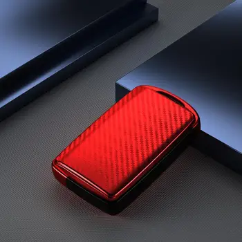 TPU Oglekļa šķiedras graudu Taustiņš Vāciņa Taustiņu Gadījumā Mazda 3 Alexa CX4 CX5 CX8 2019 2020 3Button Smart Remote Auto Atslēgu