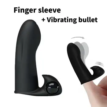 Pirkstu vibrācijas piedurknēm Seksa Rotaļlietas Sievietēm Sieviešu silikona ūdensizturīgs klusums Flirting nelielu mēles masāža klitora stimulāciju