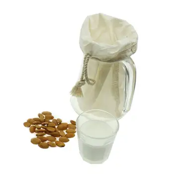 Vairumtirdzniecības Riekstu Piena Filtru Maiss Pārtikas Klases Organiskās Kokvilnas Un Kaņepes Atkārtoti Lietojamiem Pārtikas Sietiņu, Lai Jogurts Siers Riekstu Piens, Tēja, Kafija