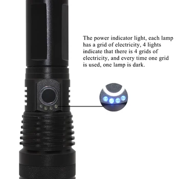 XLamp XHP70 Spēcīgākajiem LED Lukturīti Lāpu USB Lādējamu Tālummaiņas Taktiskās 26650 Akumulatora Ūdensizturīgs iedarbību ipx4 Medību kabatas Lukturītis