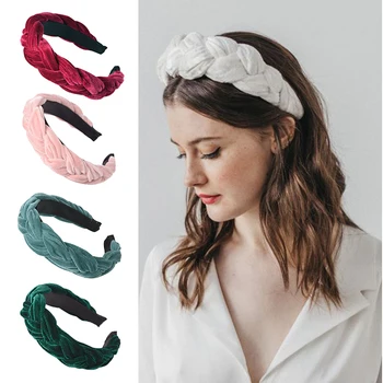 Korejiešu Jaunā Mīksta Necaurspīdīga Krāsa Mezgloti Hairband Modes Galvu Sievietēm Lady Elegants Platums Matu Stīpas, Matu Aksesuāri Cepures