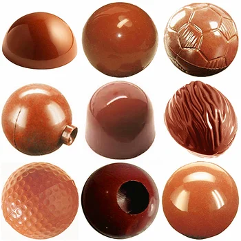 3D Šokolādes Bumbu Bārs Veidnes, Renes Jomā Polikarbonāta Plastmasas Pelējuma Maizes Formā, Šokolādes Veidnes, Konfektes, Konditorejas izstrādājumu Cepšanas Rīki