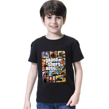 KARSTĀ Zēni Meitenes T Krekls 1 gta T Krekls gta Ielu Cīņas Apģērbs Bērniem Kokvilnas gta 5 Īsām Piedurknēm Tees Bērniem Spēles Drēbes 2018