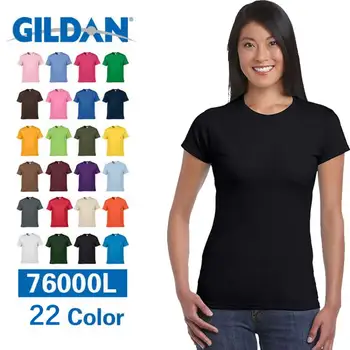 Gildan jaunu 22 Krāsa, Vienkāršā T Krekls Sievietēm, Kokvilnas, Elastīgs, Pamata, T-krekli, Sieviešu Ikdienas Topi ar Īsām Piedurknēm T-krekls S-XL