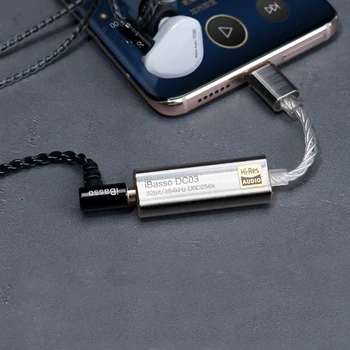 Tipa C līdz 3,5 mm Austiņu Pastiprinātāju Adapteri iBasso DC03 USB DAC Android PC HiFi Izīrē Kabeļa Adapteris