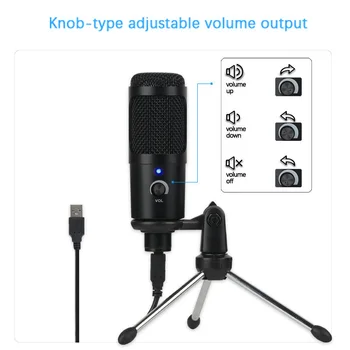 Lielu iztveršanas datora USB mikrofonu, Lai Portatīvo datoru Windows Studijas Ieraksta Vokāls Voice Over,YouTube-192KHz k669