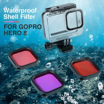 3pcs Filtri Gopro Hero 8 Ūdensizturīgs Gadījumā Ūdensizturīgs Niršanas Filtru Kameru Piederumi NC99